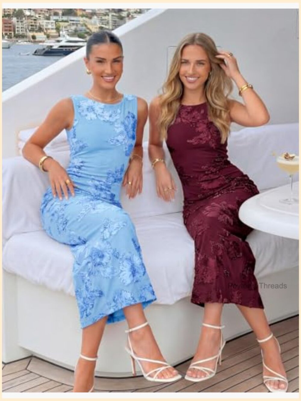 3D Floral Bodycon Maxi Dress Sleeveless Boat Neck Back Slit Wedding Guest - Picture 2 of 7